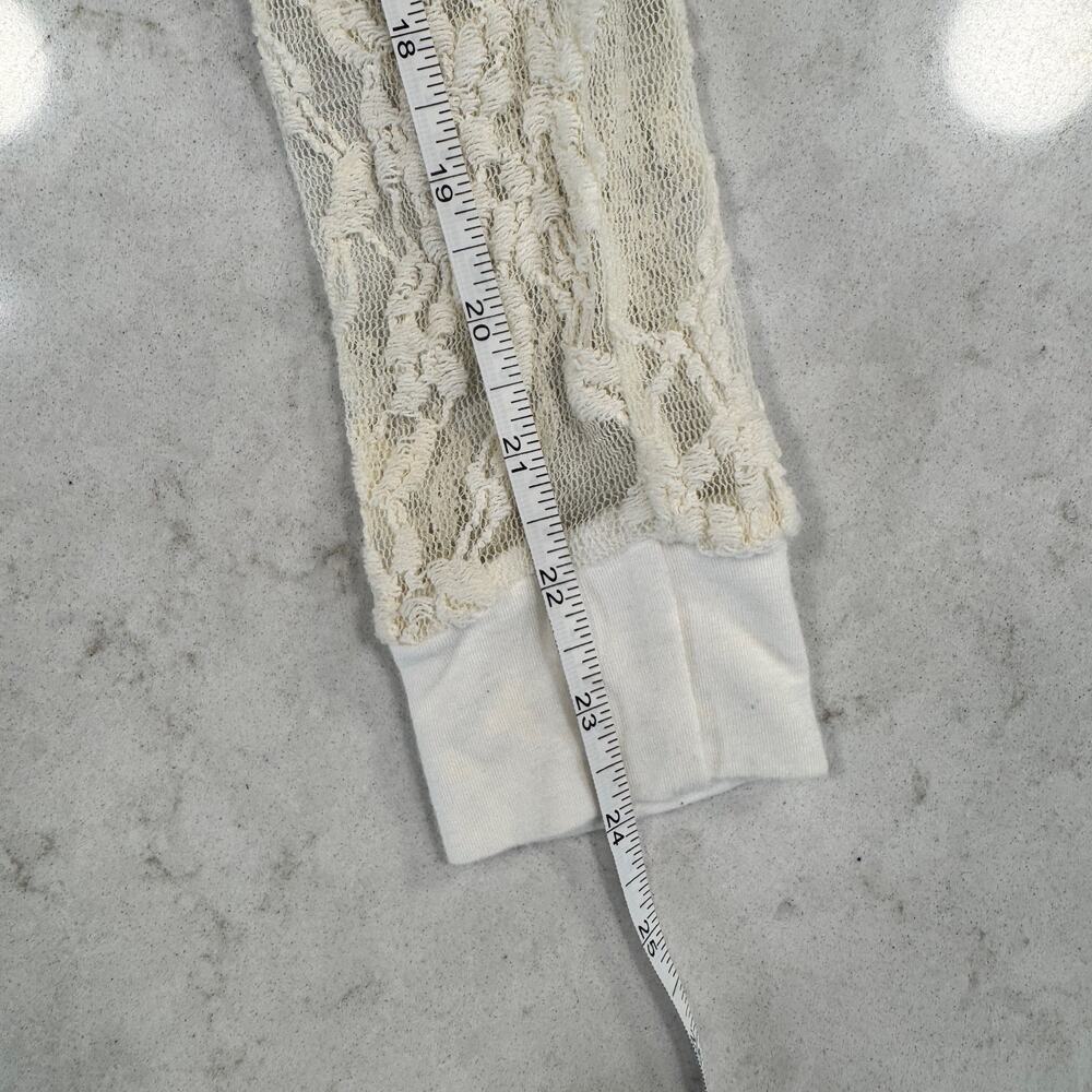 Wet Seal Cream Lace Button Cardigan Sheer Floral Long Sleeve Women’s Small Y2K - Picture 13 of 13